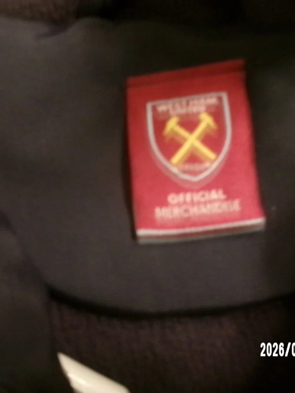 West Ham United FC Boys Thick Jacket Hooded Winter Coat Official Gear Sz 1-2 Yr